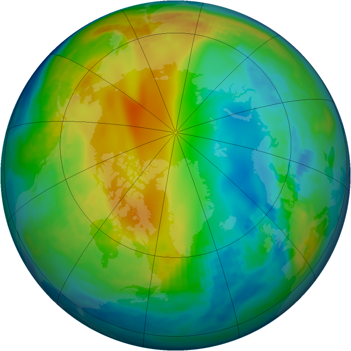 Arctic ozone map for 26 November 1987